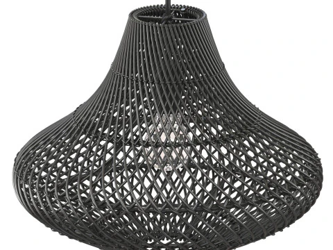 Pasadena Rattan Decken-Tulpenrock, schwarze Lampe 3D Druckmodell