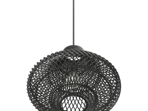 Pasadena Rattan Decken-Tulpenrock, schwarze Lampe 3D Druckmodell