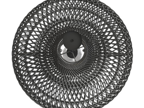 Pasadena Rattan Ceiling Tulip Skirt Black Lamp 3D Baskı Modeli