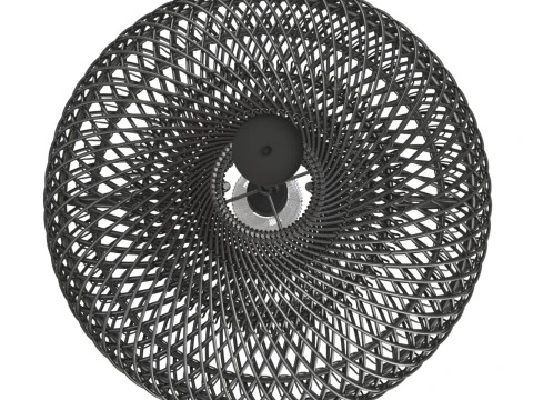 Pasadena Rattan Decken-Tulpenrock, schwarze Lampe 3D Druckmodell