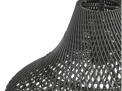 Pasadena Rattan Ceiling Tulip Skirt Black Lamp 3D Baskı Modeli