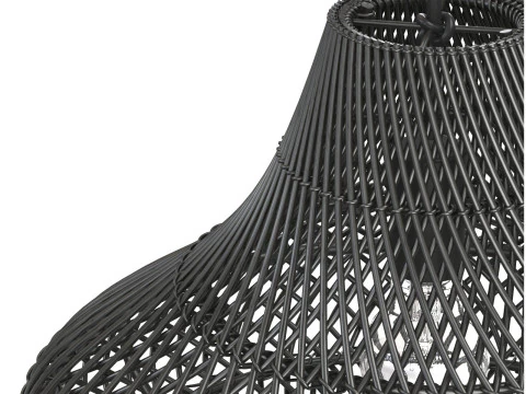 Pasadena Rattan Decken-Tulpenrock, schwarze Lampe 3D Druckmodell