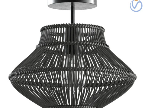 Montaggio a semi-incasso in rattan nero Neher Modello di stampa 3D