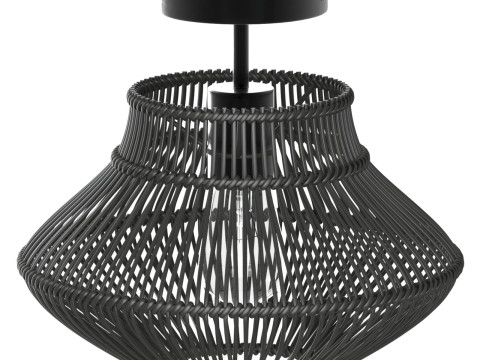 Neher Black Rattan Semi Flush Mount Modèles 3D en vedette
