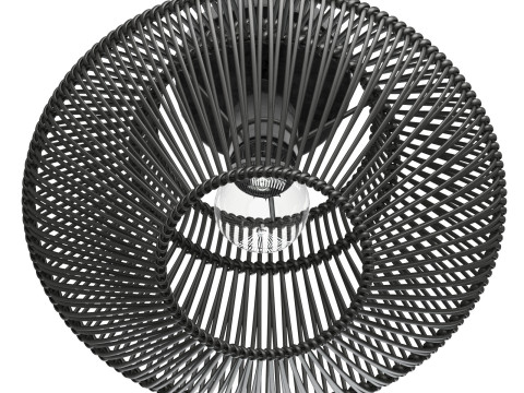 Neher Black Rattan Semi Flush Mount Modèles 3D en vedette