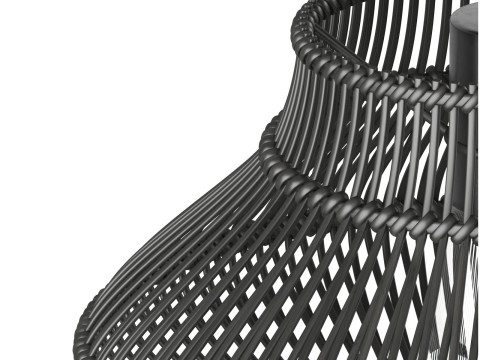 Neher Black Rattan Semi Flush Mount Modèles 3D en vedette