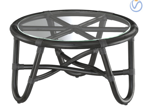 Round rattan table with curved legs 3D 프린트 모델