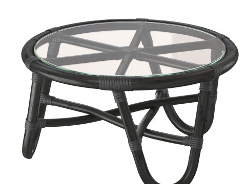 Round rattan table with curved legs 3D 프린트 모델