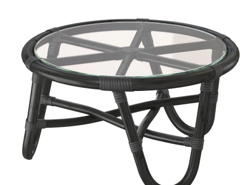 Tavolo rotondo in rattan con gambe curve Modello di stampa 3D