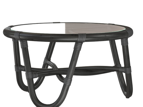 Round rattan table with curved legs 3D 프린트 모델