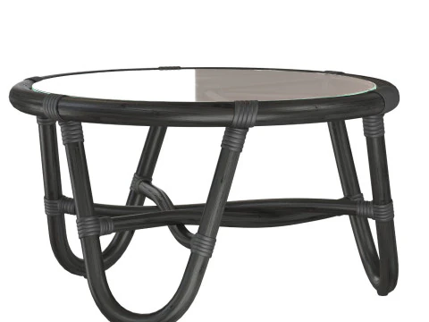 Tavolo rotondo in rattan con gambe curve Modello di stampa 3D