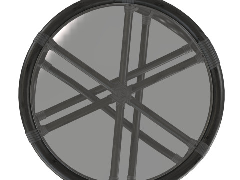 Round rattan table with curved legs 3D 프린트 모델