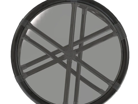 Tavolo rotondo in rattan con gambe curve Modello di stampa 3D