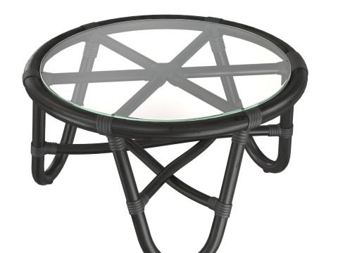 Round rattan table with curved legs 3D 프린트 모델
