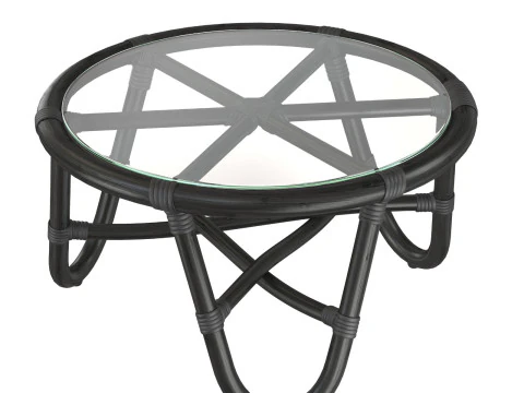 Tavolo rotondo in rattan con gambe curve Modello di stampa 3D