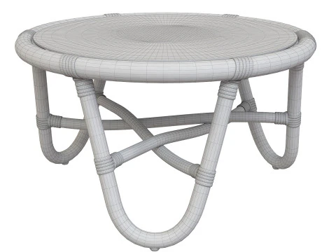 Tavolo rotondo in rattan con gambe curve Modello di stampa 3D