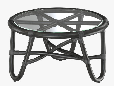 Round rattan table with curved legs 3D 프린트 모델