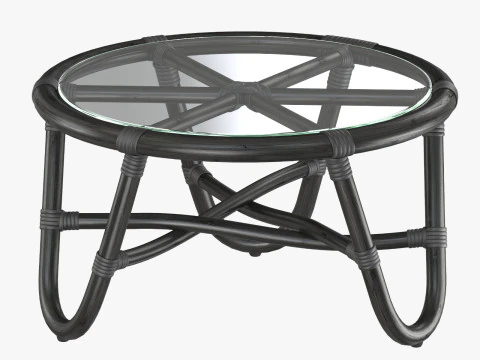 Tavolo rotondo in rattan con gambe curve Modello di stampa 3D