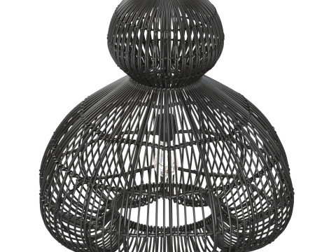Aurelia Black Pendant Lamp In Rattan 3D Print Model