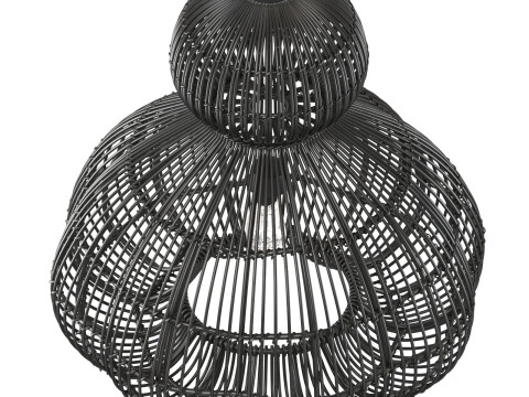 Aurelia Black Pendant Lamp In Rattan 3D Print Model