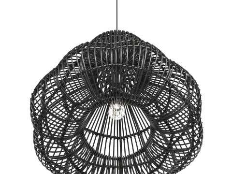 Aurelia Black Pendant Lamp In Rattan 3D Print Model