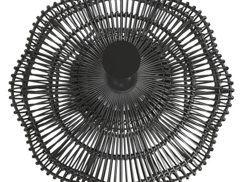 Candeeiro suspenso Aurelia preto em rattan Modelo de Impressão 3D