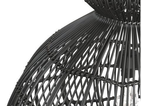 Aurelia Black Pendant Lamp In Rattan 3D Print Model