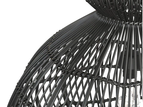 Candeeiro suspenso Aurelia preto em rattan Modelo de Impressão 3D