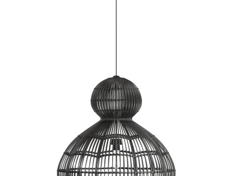 Aurelia Black Pendant Lamp In Rattan 3D Print Model