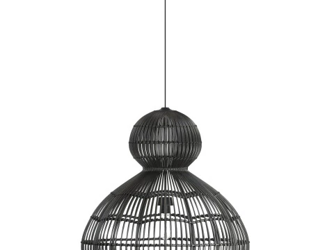 Candeeiro suspenso Aurelia preto em rattan Modelo de Impressão 3D