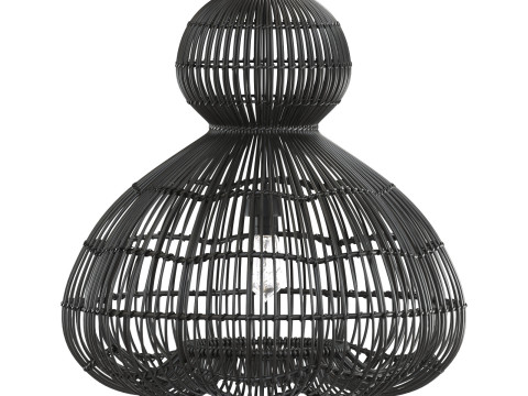 Aurelia Black Pendant Lamp In Rattan 3D Print Model