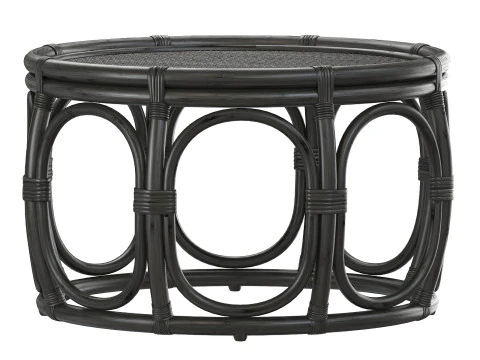 Black Round Wicker rattan bamboo table 3D Model