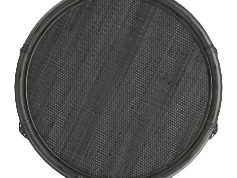 Black Round Wicker rattan bamboo table 3D Modell
