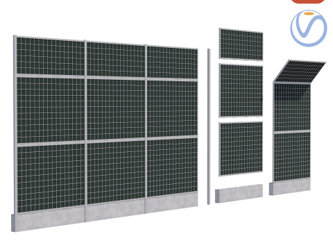Road car Acoustic noise absorbing fence barrier 3D Baskı Modeli