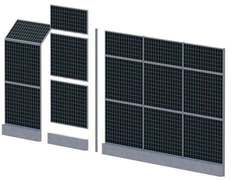 Automobile stradale Barriera di recinzione acustica fonoassorbente Modello di stampa 3D