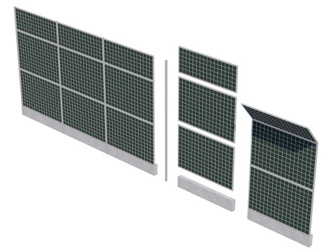 Road car Acoustic noise absorbing fence barrier 3D Baskı Modeli