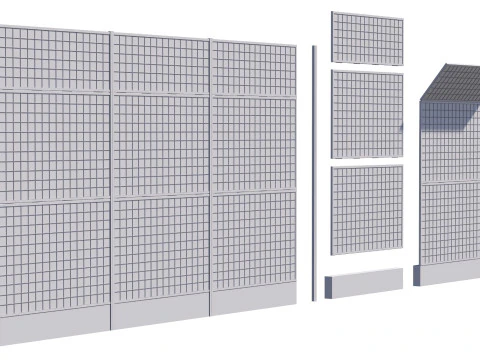 Automobile stradale Barriera di recinzione acustica fonoassorbente Modello di stampa 3D