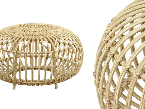 Pufe bege rotin OTTOMAN de Sika Design Modelo de Impressão 3D