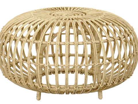 Pouf Beige rotin OTTOMAN de Sika Design 3D 프린트 모델