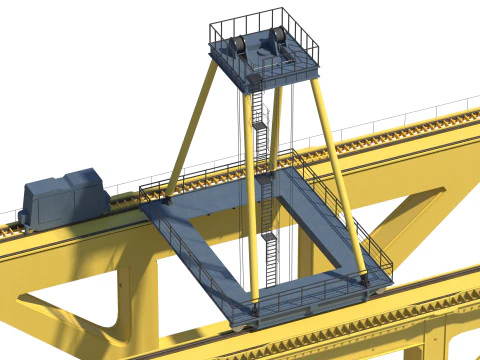 Port Crane and Container Loading Environment 3D Model
