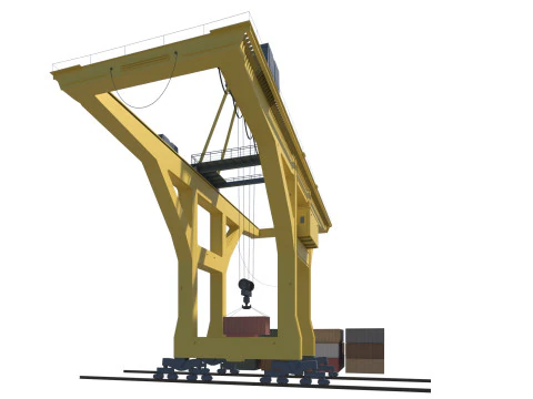 Port Crane and Container Loading Environment 3D Model