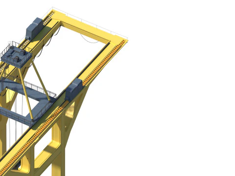 Port Crane and Container Loading Environment 3D Model