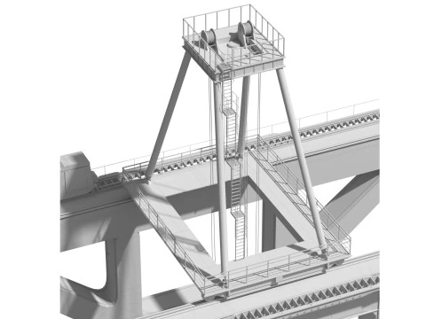 Port Crane and Container Loading Environment 3D Model