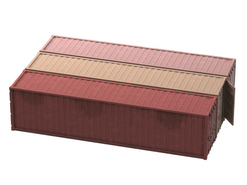 Set of 3 Shipping Container long version Modèle 3D