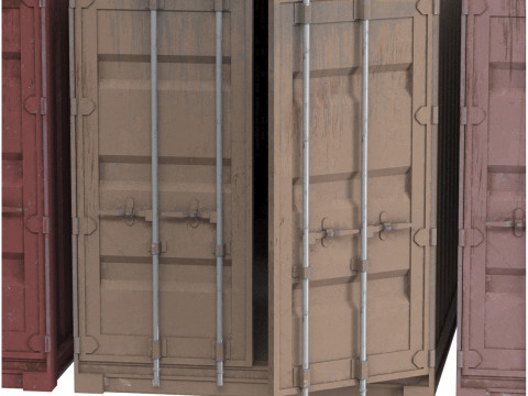 Set of 3 Shipping Container long version Modèle 3D