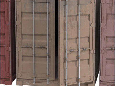 Set of 3 Shipping Container long version 3D Model
