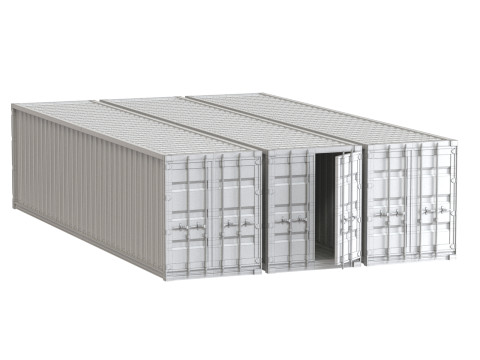 Set of 3 Shipping Container long version Modèle 3D