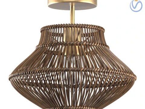 Gunung Semi Flush Rotan Neher Gelap Model Cetak 3D