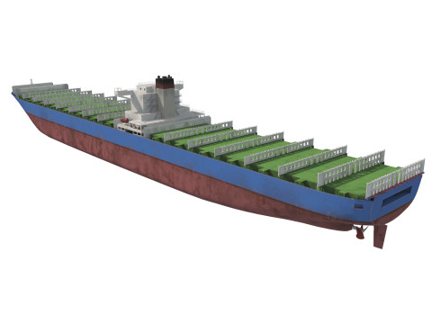 Cargo ship Low-poly AP 3D Модель