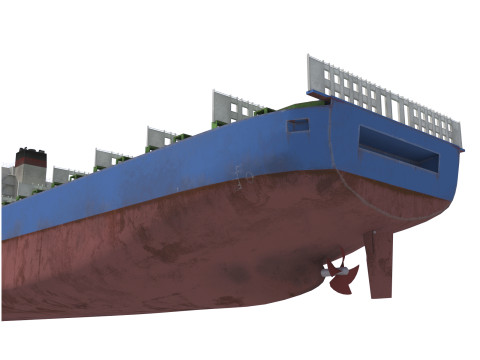 Cargo ship Low-poly AP 3D Модель